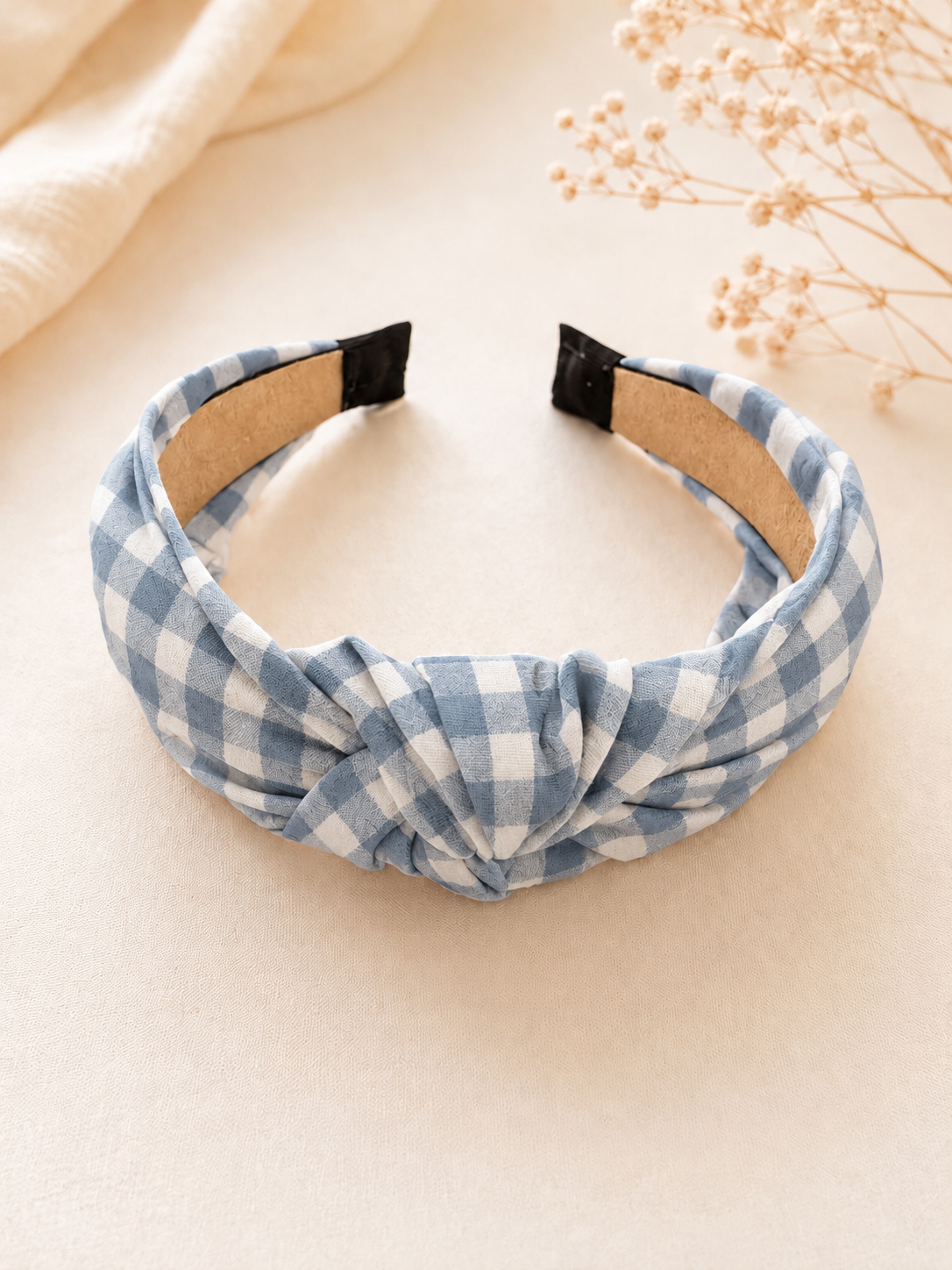 Diadema Nudo Vichy azul
