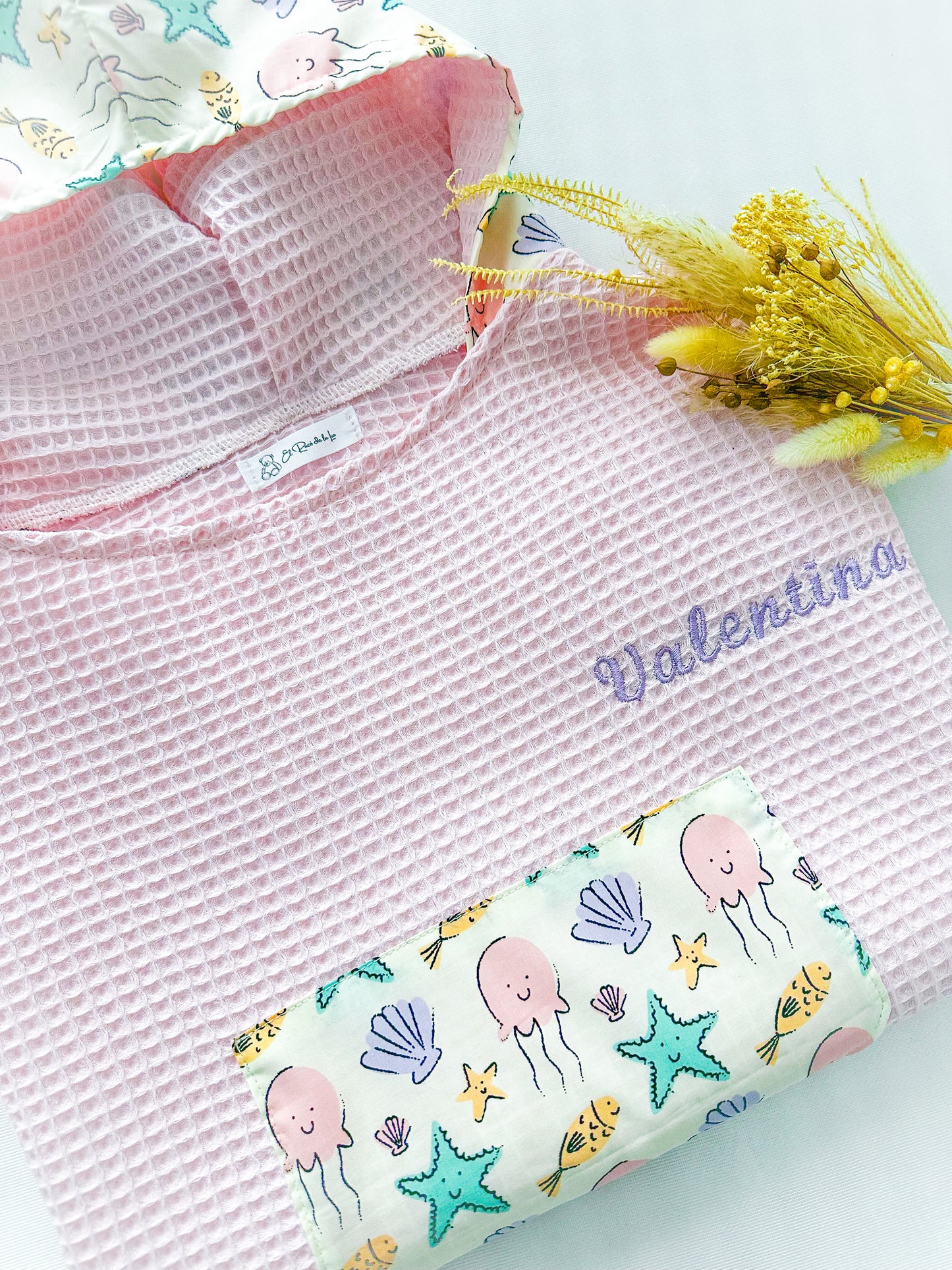 Poncho Baño Océano Rosa