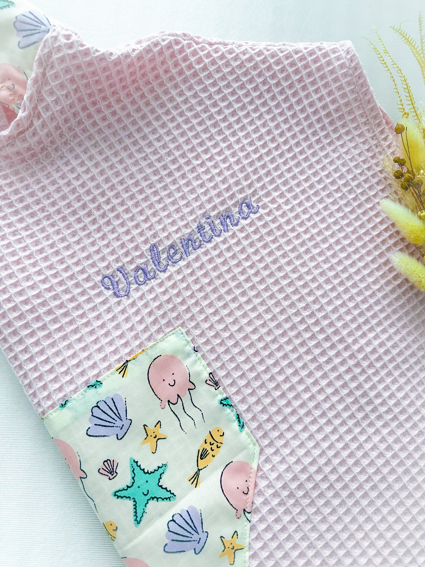 Poncho Baño Océano Rosa