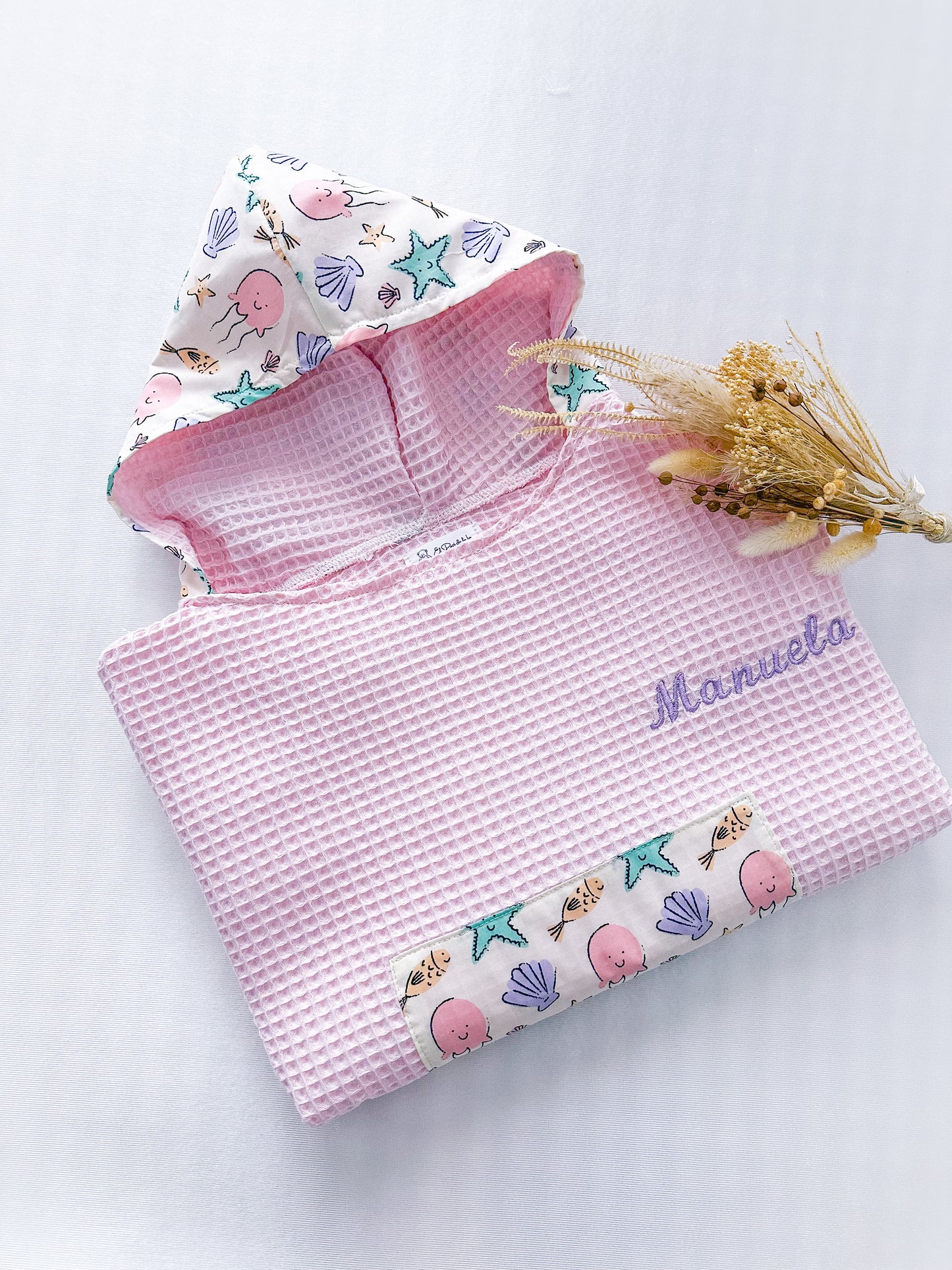 Poncho Baño Océano Rosa