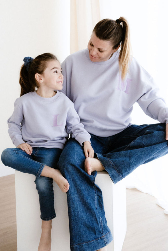 Sudadera personalizada inicial bordada Niño & Adulto