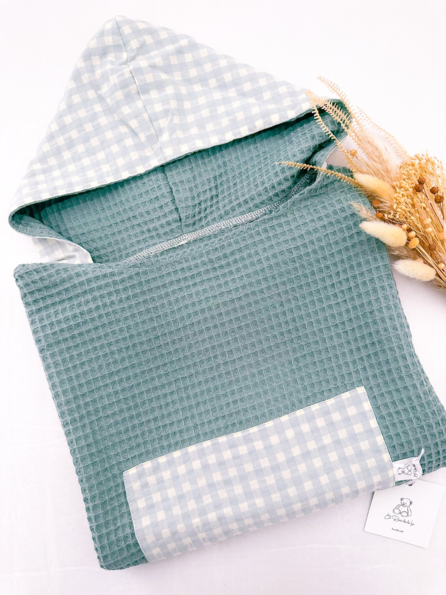 Poncho Baño Vichy Verde