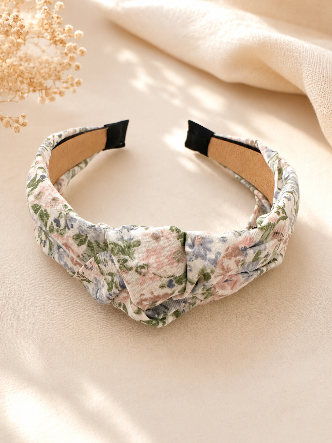 Diadema Nudo Flor Azul