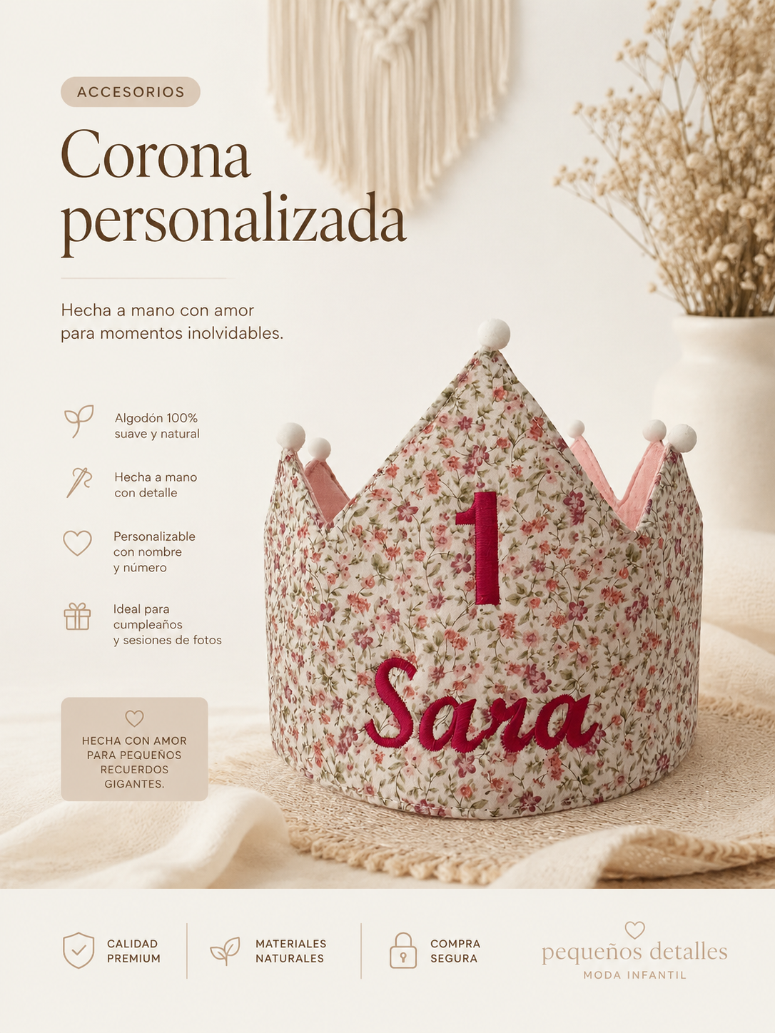 Corona Cumpleaños Personalizada Nombre
