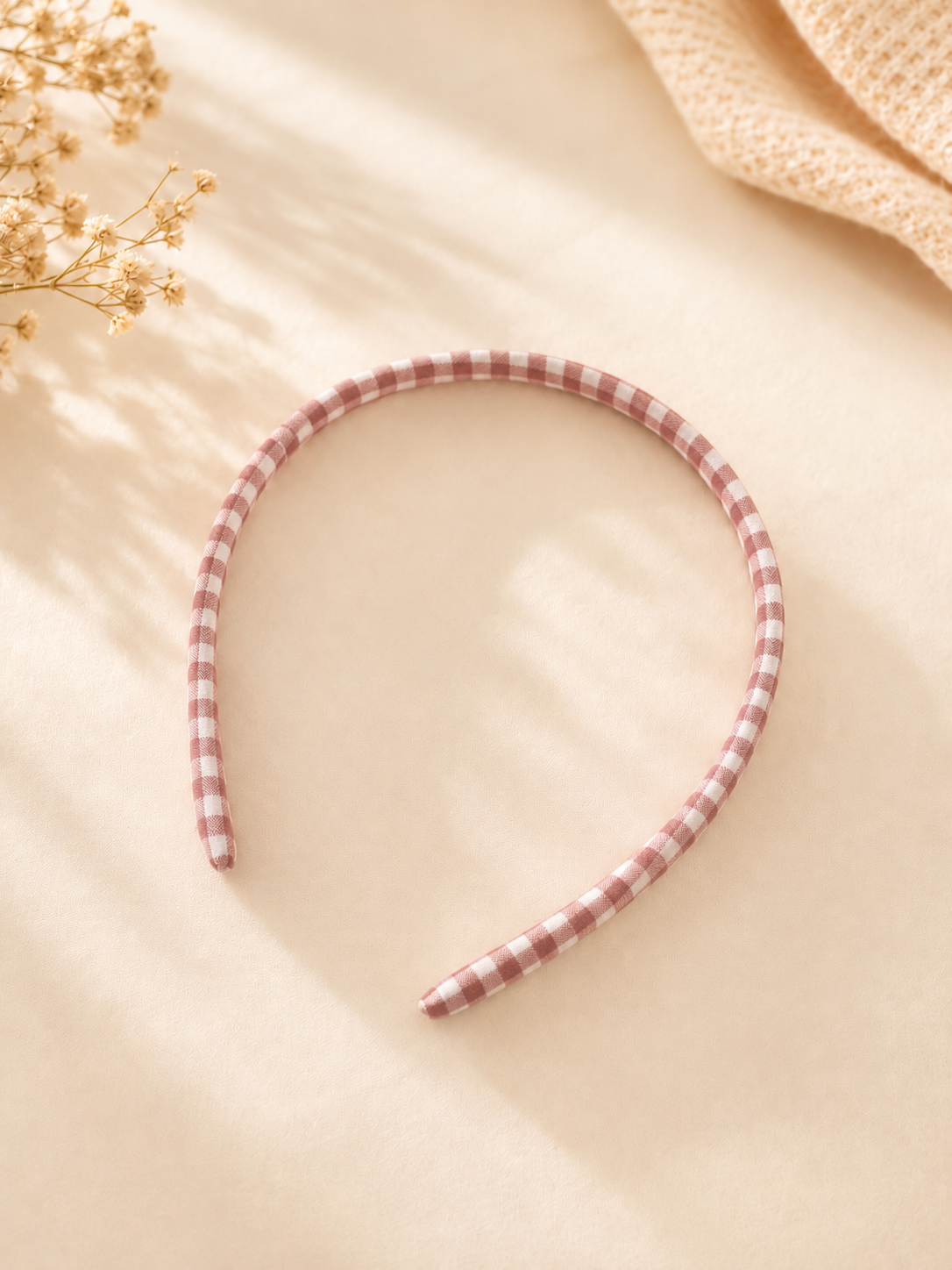 Diadema Pequeña Vichy Rosa