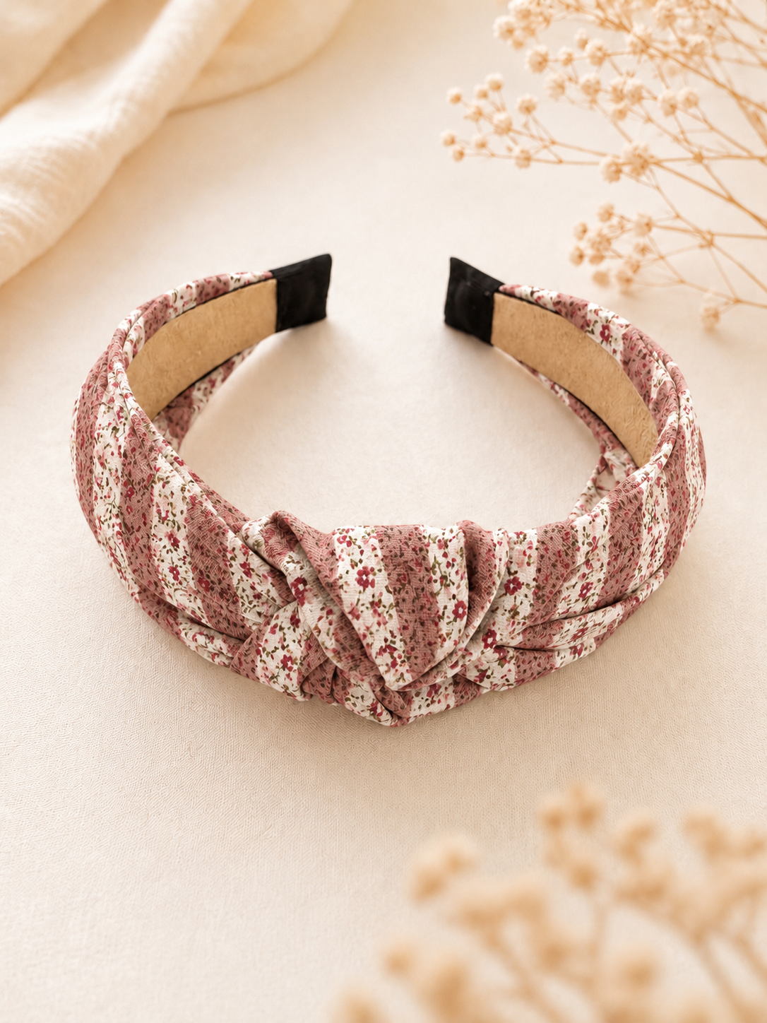 Diadema Nudo Jardín rosa