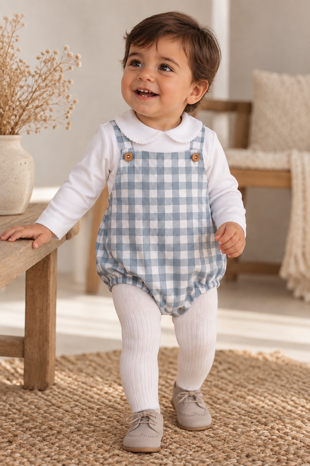 Pelele Vichy azul